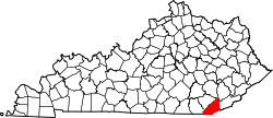 Karte von Bell County innerhalb von Kentucky