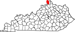 Karte von Boone County innerhalb von Kentucky