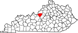 Karte von Bullitt County innerhalb von Kentucky