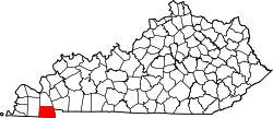 Karte von Calloway County innerhalb von Kentucky