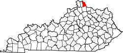 Karte von Campbell County innerhalb von Kentucky