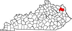 Karte von Carter County innerhalb von Kentucky