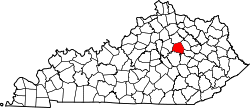 Karte von Clark County innerhalb von Kentucky