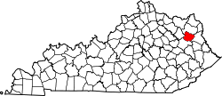 Karte von Elliott County innerhalb von Kentucky