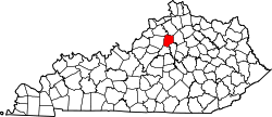 Karte von Franklin County innerhalb von Kentucky