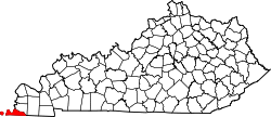 Karte von Fulton County innerhalb von Kentucky