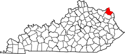 Karte von Greenup County innerhalb von Kentucky