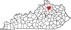 Karte von Harrison County innerhalb von Kentucky