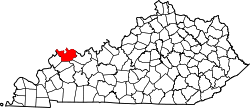 Karte von Henderson County innerhalb von Kentucky