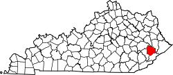 Karte von Knott County innerhalb von Kentucky