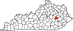 Karte von Lee County innerhalb von Kentucky