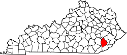 Karte von Leslie County innerhalb von Kentucky
