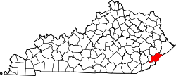 Karte von Letcher County innerhalb von Kentucky
