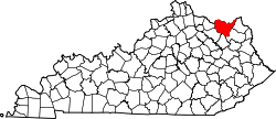 Karte von Lewis County innerhalb von Kentucky