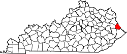 Karte von Martin County innerhalb von Kentucky