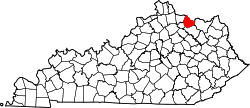 Karte von Mason County innerhalb von Kentucky