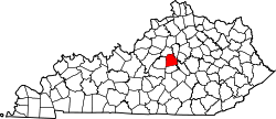 Karte von Mercer County innerhalb von Kentucky