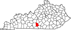 Karte von Metcalfe County innerhalb von Kentucky