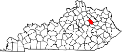 Karte von Montgomery County innerhalb von Kentucky
