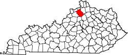 Karte von Owen County innerhalb von Kentucky