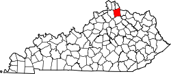 Karte von Pendleton County innerhalb von Kentucky