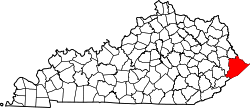 Karte von Pike County innerhalb von Kentucky