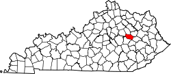 Karte von Powell County innerhalb von Kentucky