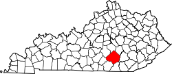 Karte von Pulaski County innerhalb von Kentucky