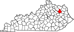 Karte von Rowan County innerhalb von Kentucky