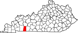 Karte von Todd County innerhalb von Kentucky