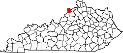Karte von Trimble County innerhalb von Kentucky