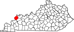 Karte von Union County innerhalb von Kentucky