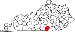 Karte von Wayne County innerhalb von Kentucky