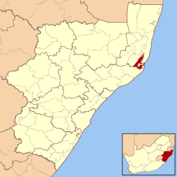 Map of KwaZulu-Natal with Mtubatuba highlighted (2006).svg