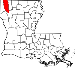 Karte von Bossier Parish innerhalb von Louisiana