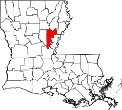 Karte von Catahoula Parish innerhalb von Louisiana