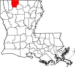 Karte von Claiborne Parish innerhalb von Louisiana