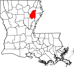 Karte von Franklin Parish innerhalb von Louisiana