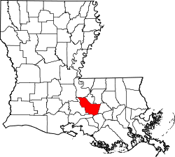 Karte von Iberville Parish innerhalb von Louisiana
