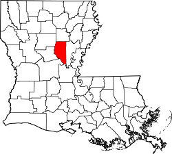 Karte von La Salle Parish innerhalb von Louisiana