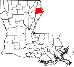 Karte von Madison Parish innerhalb von Louisiana