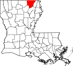 Karte von Morehouse Parish innerhalb von Louisiana