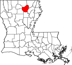 Karte von Ouachita Parish innerhalb von Louisiana