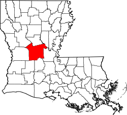 Karte von Rapides Parish innerhalb von Louisiana