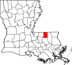 Karte von Saint Helena Parish innerhalb von Louisiana