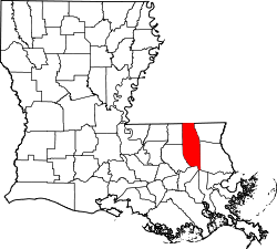 Karte von Tangipahoa Parish innerhalb von Louisiana