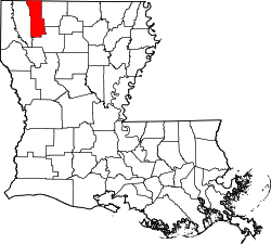 Karte von Webster Parish innerhalb von Louisiana