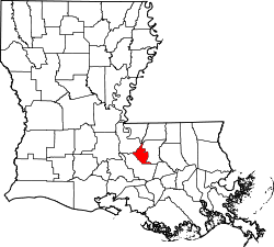 Karte von West Baton Rouge Parish innerhalb von Louisiana