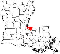 Karte von West Feliciana Parish innerhalb von Louisiana