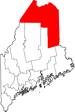 Karte von Aroostook County innerhalb von Maine
